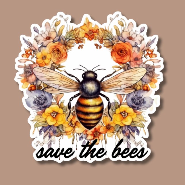 Sticker Fleur Wreath Save the Bees Waterproof (Créateur téléchargé)