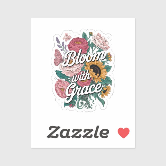 Sticker Fleurir avec grâce  (Feuille)