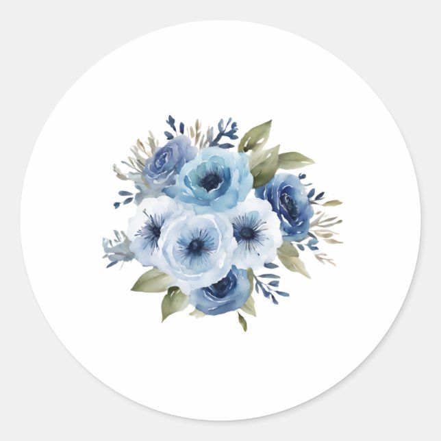 Sticker fleurs bleues (Devant)