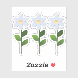 Sticker Fleurs Bleues Claires