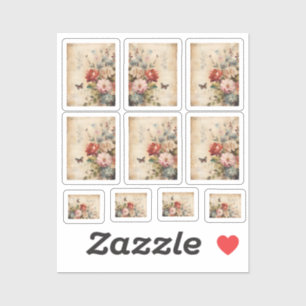 Sticker Fleurs Collage vintage 1
