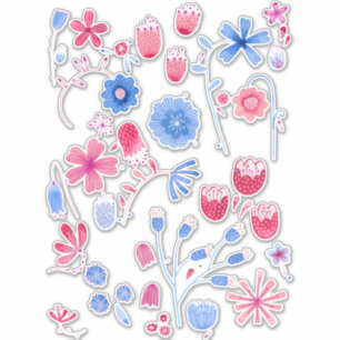 Sticker Fleurs d'aquarelle du jardin anglais
