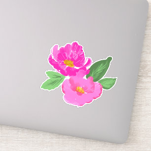 Sticker Fleurs d'aquarelle rose vif