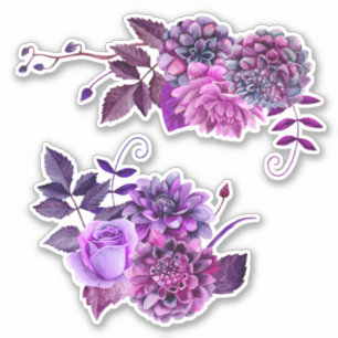 Sticker Fleurs d'aquarelle violet. Lilac jardin fleuri