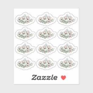 Sticker Fleurs de coton rustiques du sud