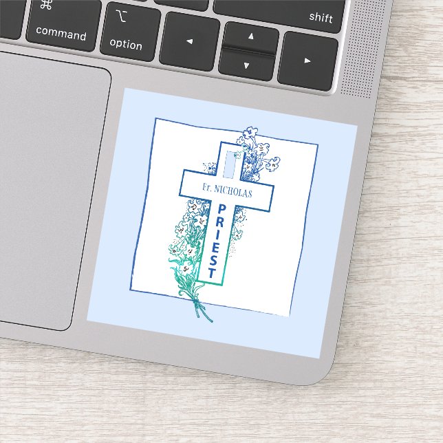 Sticker Fleurs de croix du prêtre personnalisées (Détail)