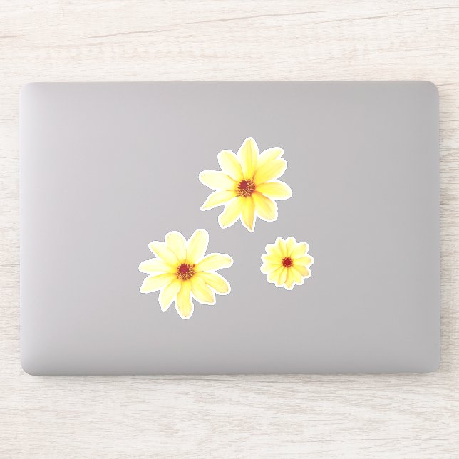 Sticker Fleurs de dahlia jaune (Ordinateur)