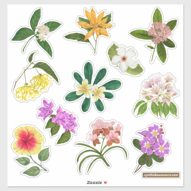 Sticker Fleurs de jardin philippines (Feuille)