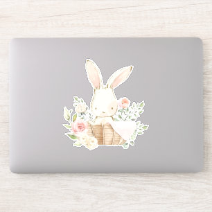 Sticker Fleurs de lapin mignonne rose