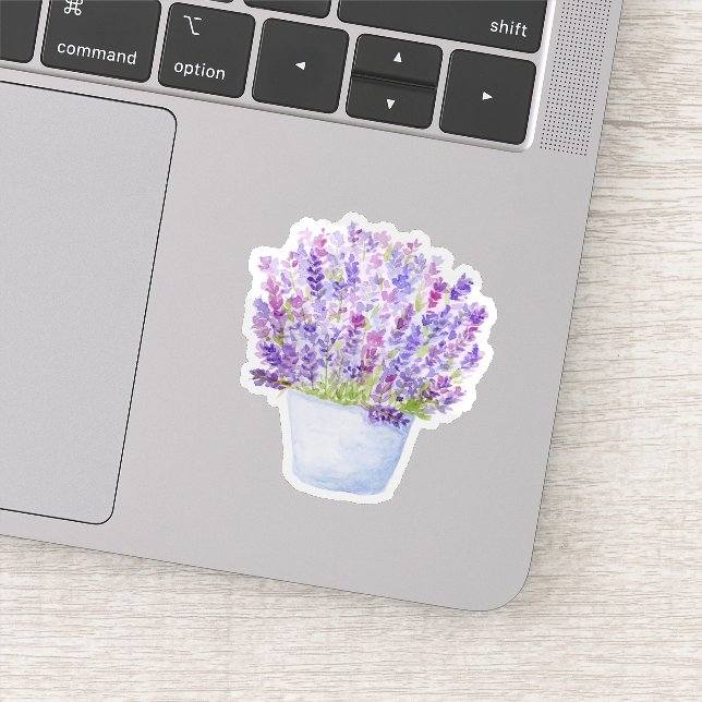 Sticker Fleurs de lavande aquarelle peintes à la main (Détail)