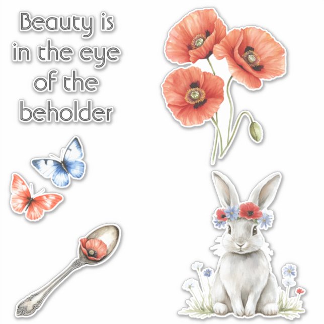 Sticker Fleurs de pavot rouge (Devant)