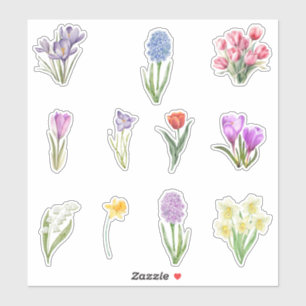 Sticker Fleurs de ressort d'aquarelle