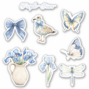 Sticker Fleurs d'Iris Violettes