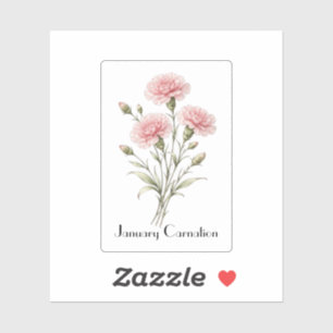 Sticker Fleurs d'œillet de janvier