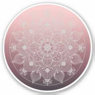 Sticker Fleurs, Feuilles, Dentelle Blanche Floral Mandala