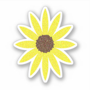 Sticker Fleurs florales Tournesol Abstrait Jaune doré