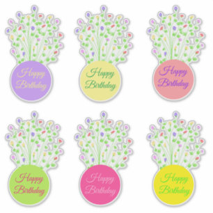 Sticker Fleurs florissantes désirs d'anniversaire