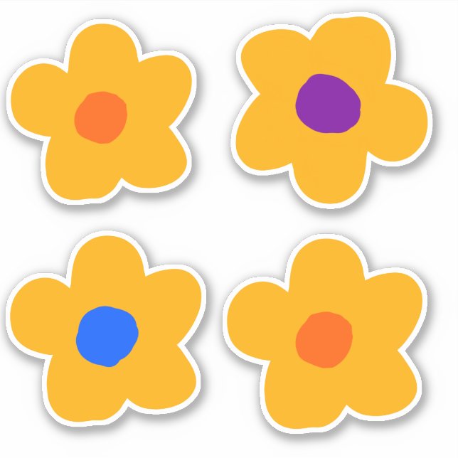 Sticker Fleurs jaunes d'automne (Devant)