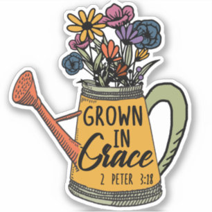Sticker Fleurs mignonnes Verset de la Bible chrétienne Grâ