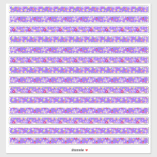 Sticker Fleurs minuscules Bordures violettes étroites