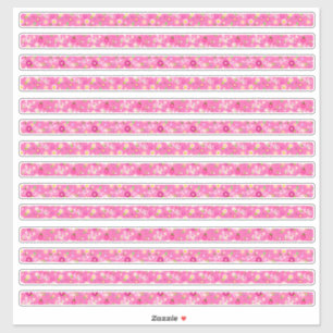 Sticker Fleurs Roses Petites et Bordures de Vélos