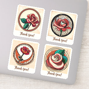 Sticker Fleurs roses Super Rétro Personnalisé