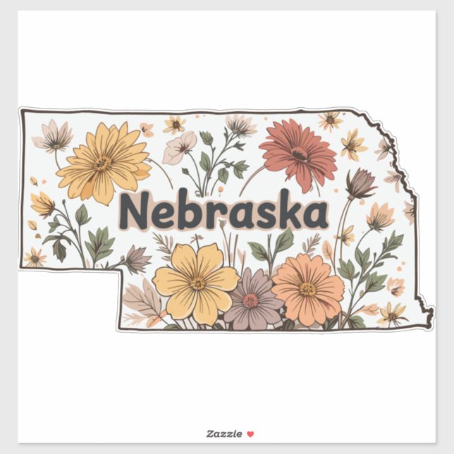 Sticker Fleurs sauvages du Nebraska (Feuille)