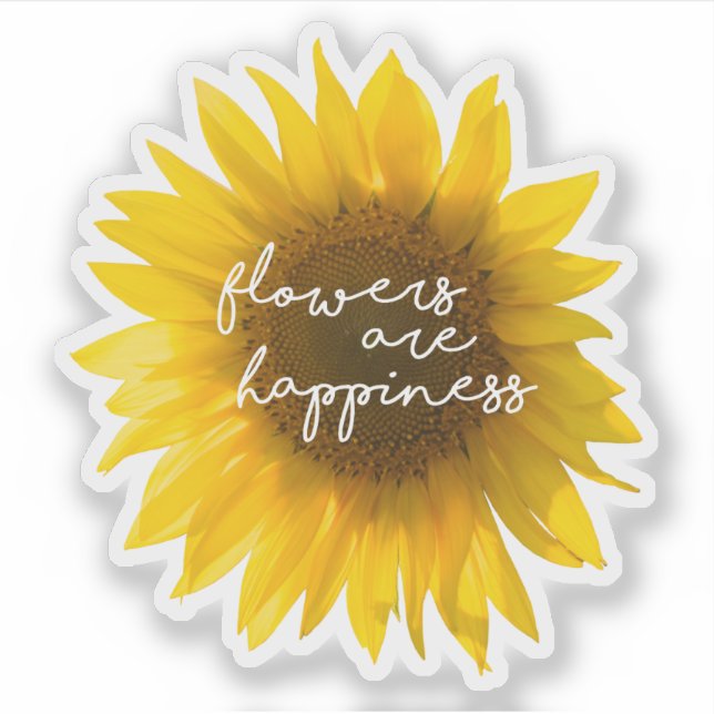 Sticker Fleurs sont bonheur citation filtre de tournesol (Devant)