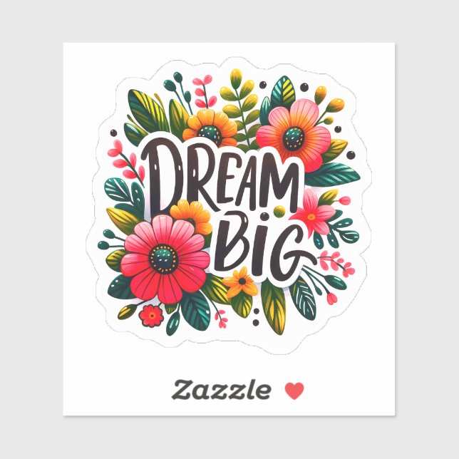 Sticker Fleurs Vibrantes Inspirent les Rêves (Feuille)