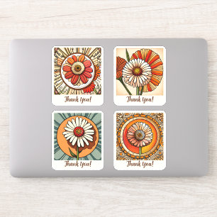 Sticker Fleurs Zinnia Super Retro Personnalisé
