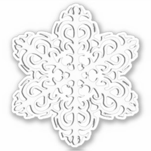 Sticker Flocon de neige blanc 3 d
