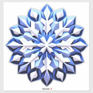 Sticker Flocon de Neige Bleu Détaille
