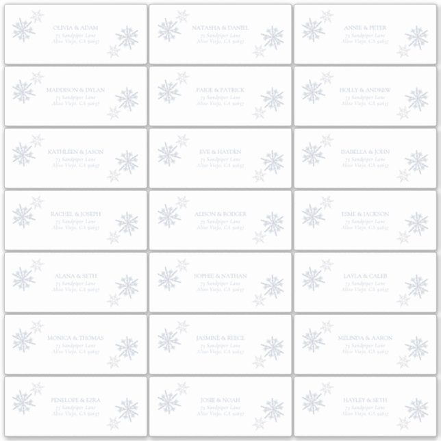 Sticker Flocon de neige bleu poussiéreux Hiver Moderne Adr (Devant)