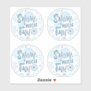 Sticker Flocons Rétro TANT DE FLocons AMUSANT Aquarelle