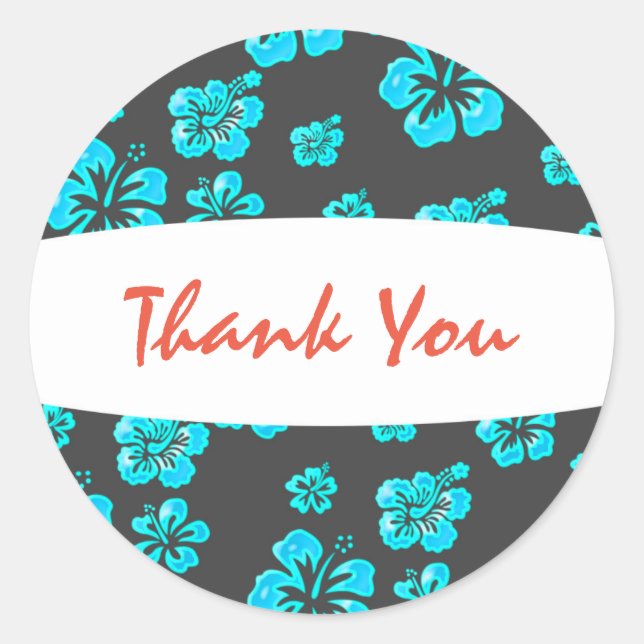 Sticker floral à fleurs bleu tropical (Devant)