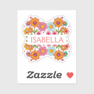 Sticker Floral coloré personnalisé