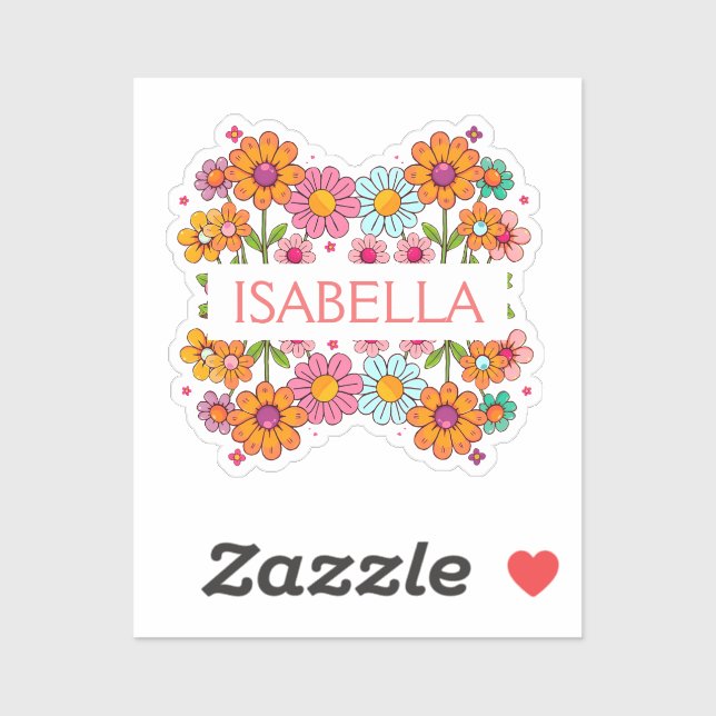 Sticker Floral coloré personnalisé (Feuille)