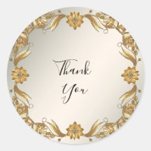 Sticker Floral Feuille Golden Wavy