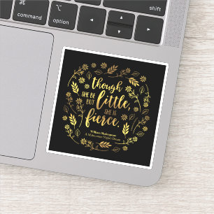 Sticker Floral Gold Little Mais Fierce William Shakespeare