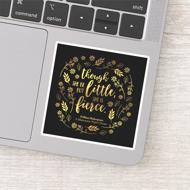 Sticker Floral Gold Little Mais Fierce William Shakespeare (Détail)