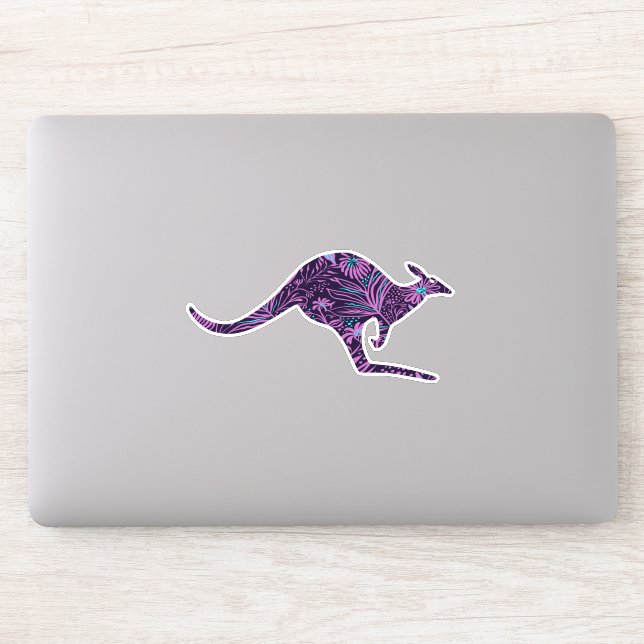 Sticker Floral Kangaroo (Ordinateur)