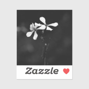 Sticker floral noir et blanc minimal