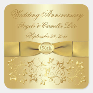 Sticker floral or du 50e anniversaire du Mariage