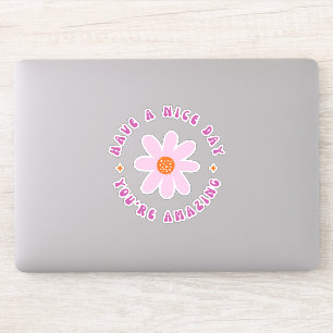 Sticker Floral Rose Blanc Ont Un Beau Cercle De Jour