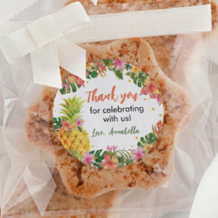 Sticker Floral Tropical Étiquette