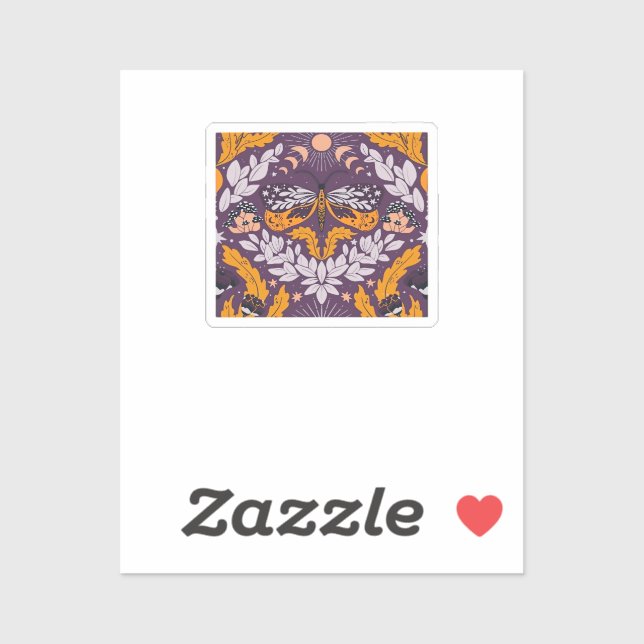 Sticker Florales de papillons Whimsigoth - Violet, Lavande (Feuille)