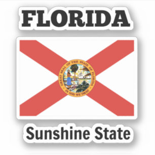 Sticker Floride, État de Sunshine, drapeau