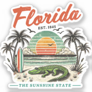 Sticker Floride, L'État Sunshine - Sunset Beach Scene