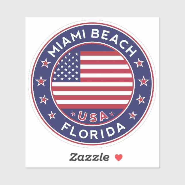 Sticker Floride, Miami Beach (Feuille)