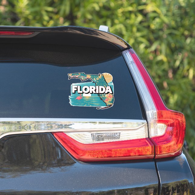 Sticker Floride rétro (Côté voiture)